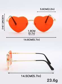 Gafas de sol de moda en forma de corazón - Rojo - Ver 4