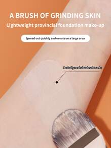 1支柔软亲肤粉底刷，扁平设计，不留痕迹，易于使用，不消耗粉质，适合化妆师使用，可用作粉底刷、遮瑕刷、腮红刷、修容刷、古铜粉刷、散粉刷、粉底刷、腮红刷，赠品 - 彩色 - 查看 3