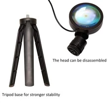 1pc 5v USB Triangle Holder Sunset Lamp, Creative Rainbow Atmosphere Light For Photo Shooting, Fill Light - Black - View 4