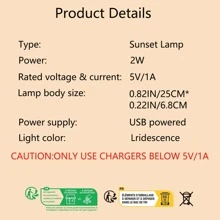 1pc 5v USB Triangle Holder Sunset Lamp, Creative Rainbow Atmosphere Light For Photo Shooting, Fill Light - Black - View 5