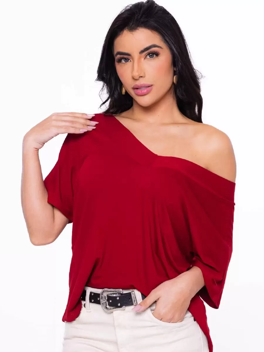 Women Blouses - Red - View 1