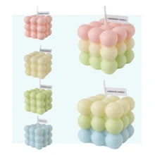 1 Stück 150g weißer Würfelkerze, kreative handgefertigte Makaron-duftende Kerze, niedliche Blasen-Heimdekoration für Szenenfotografie-Requisiten, geeignet für Feiertagsfeiern und Partydekoration, Mädchen-Schlafzimmerschmuck, Geschenke