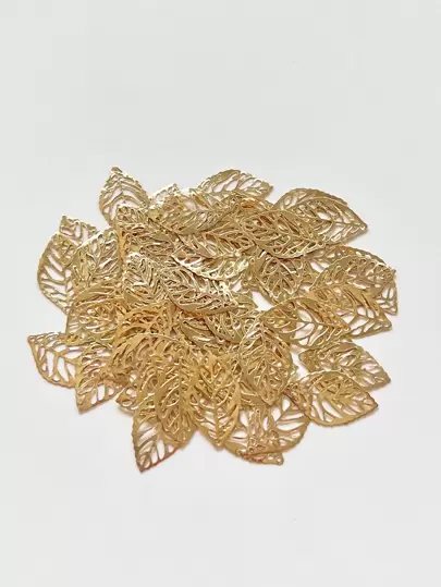 100 件时尚金属 3D 花卉装饰发夹，空心叶工艺品 DIY 复古配饰