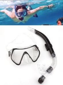 SHENYU Adultes et adolescents Unisexe Masque de plongée et lunettes de natation avec tuba de plongée, Accessoires de plage, Accessoires de piscine - Noir - Voir 2
