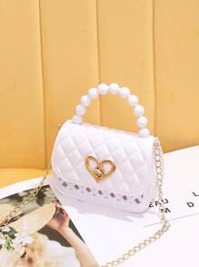 Heart Shape Design Metal Decoration, Personality Hollow Out Mini Handbag, Shoulder Cross Body Bag, Suitable For Christmas Gift