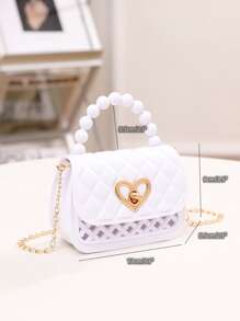 Heart Shape Design Metal Decoration, Personality Hollow Out Mini Handbag, Shoulder Cross Body Bag, Suitable For Christmas Gift