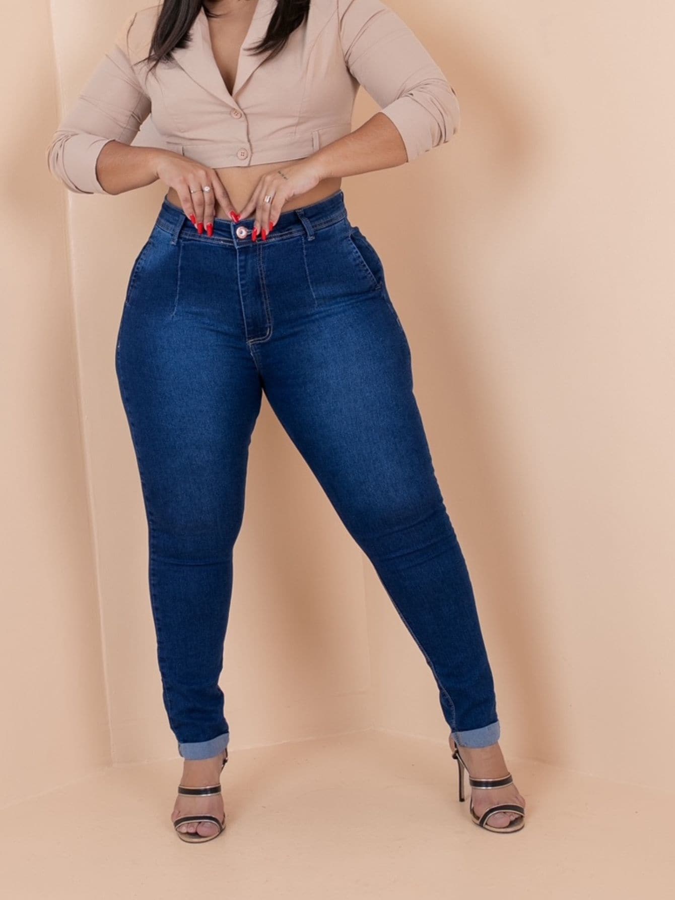 Plus Size Jeans - Màu xanh hải quân - Xem 1