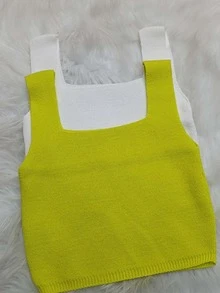 Women Knit Tops - 黃色 - 查看 1