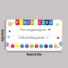 100pcs Reward Card Set With Hole Puncher, Student Incentive Card, Customer Loyalty Card - White - View 4