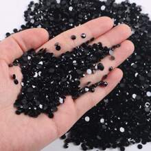 1000 viên đá giả kim cương giả bằng nhựa, mặt phẳng, kích thước 2mm, màu đen dạng thạch, thích hợp cho các dự án thủ công DIY, nghệ thuật làm móng, trang điểm mặt, cốc, chai lọ, đồ trang trí thủ công, đá giả kim cương lấp lánh thay thế, phụ kiện trang trí móng, đá quý trang trí móng, vật tư làm móng. - màu đen - Xem 1