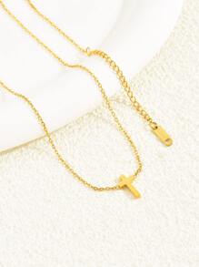 LIEBEIRIS 1入組簡單18K金鍍不鏽鋼吊墜項鍊，適合女性日常佩戴 - 金黃色 - 查看 2