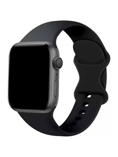 1pc Black Silicone Watch Strap Compatible With Apple Watch As A Gift For Students Returning To School