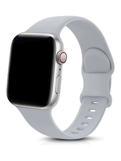 1pc Gray Silicone Watch Band Compatible With Apple Watch As A Gift For Students Returning To School