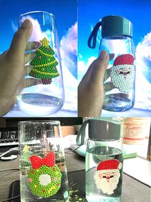 1套兒童亞克力貼紙畫DIY材料禮物，包括創新風格水晶鑽石畫和有創意的益智玩具，適合聖誕節 - 彩色 - 查看 3