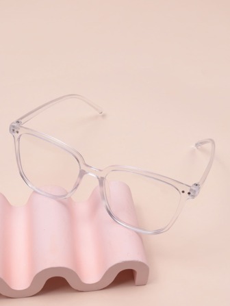 1 件方形框架透明处方眼镜，非常适合阅读、游戏、电视和电话