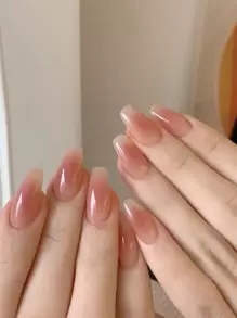 Biến đổi móng tay của bạn với, 24 chiếc ngắn quan tài gradient hoàn hảo phù hợp & thiết kế chiều dài móng tay giả ấn vào móng tay đồ dùng làm móng - Bụi hồng - Xem 1