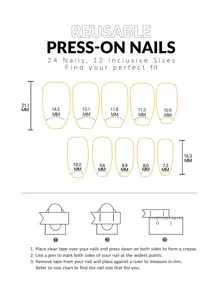 Biến đổi móng tay của bạn với, 24 chiếc ngắn quan tài gradient hoàn hảo phù hợp & thiết kế chiều dài móng tay giả ấn vào móng tay đồ dùng làm móng - Bụi hồng - Xem 5