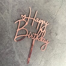 Happy Birthday Decoration Acrylic Christmas Decorations Cake Toppers Cake Pastry Accessory Topper New Years - Rose Gold - View 1