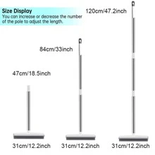 1 件装橡胶扫帚地毯耙子带橡胶刮刀长柄适用于宠物毛发去除器扫帚适用于绒毛地毯硬木地板无划痕 - 白色 - 查看 10