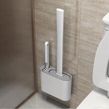 1 PC Silicone Toilet Brush No Blind Spot Of Household Cleaning Daily Clean Toilet Set Wall Hung Toilet Artifact Brush Bathroom Decor Fall Decor - Grey - View 2