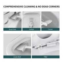 1 PC Silicone Toilet Brush No Blind Spot Of Household Cleaning Daily Clean Toilet Set Wall Hung Toilet Artifact Brush Bathroom Decor Fall Decor - Grey - View 7