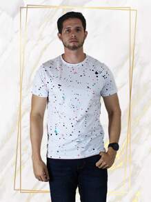Playera Moteada de Colores - Blanco - Ver 1