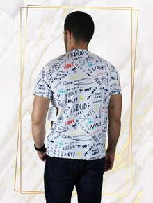 Playera Estampada Diseño Playero Random - Blanco - Ver 4