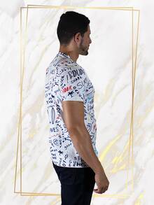 Playera Estampada Diseño Playero Random - Blanco - Ver 3