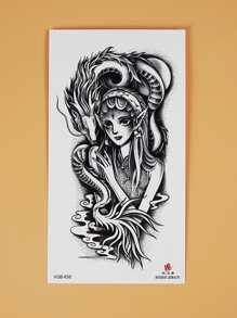 1 hoja Pegatina tatuaje duende con estampado - Multicolor - Ver 3