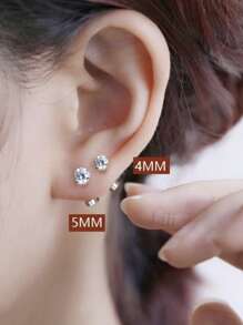 Stud Earrings - Silver - View 3