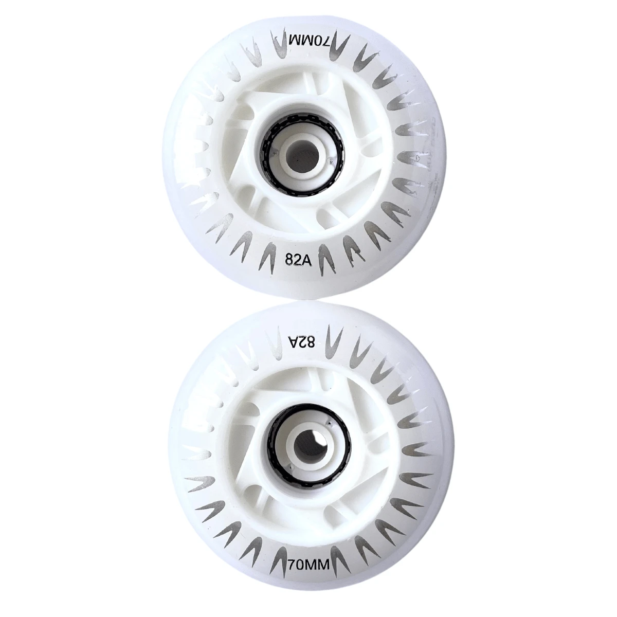 Paquete de 2 llantas de 80 mm Con Luz LED Para Patines En Linea - Blanco - Ver 1