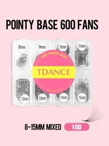TDANCE 10D Mieszany 8-15mm Długość Wykonany ręcznie Wstępnie przygotowane Luźny Wentylatory Spiczasta podstawa 600 Wentylatory