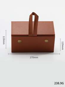 1 Miếng Nhiều lớp Gấp lại Da giả Kính mắt Loại vỏ Với 5 Ngăn , Có thể mang đi & Được treo lên , Đối với Đúng mốt Kính Lưu trữ - màu nâu - Xem 5