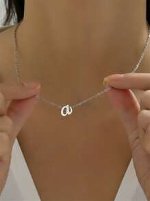 1入組時髦不銹鋼簡約風字母吊墜項鍊