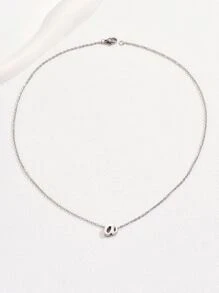 1入組時髦不銹鋼簡約風字母吊墜項鍊