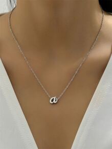 1入組時髦不銹鋼簡約風字母吊墜項鍊