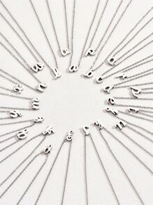 1入組時髦不銹鋼簡約風字母吊墜項鍊