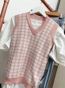 Women Sweater Vests - Màu Hồng baby - Xem 2