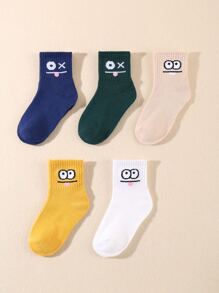 5 par Kreskówki Ekspresja Wzór Do połowy łydki sportowe skarpetki Dla Dzieci