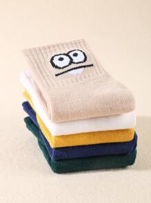 5 par Kreskówki Ekspresja Wzór Do połowy łydki sportowe skarpetki Dla Dzieci