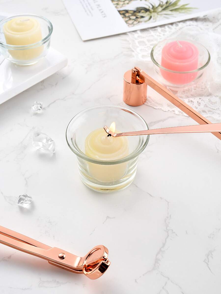 1pc Aromatherapy Candle Accessory Set Including Candle Wicks, Wick Trimmer, Wick Dipper, And Lighter - Rose Gold - View 1