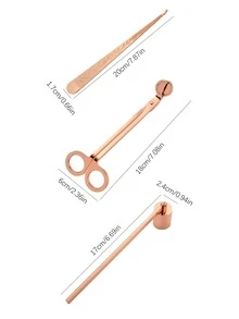 1pc Aromatherapy Candle Accessory Set Including Candle Wicks, Wick Trimmer, Wick Dipper, And Lighter - Rose Gold - View 6
