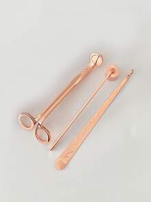 1pc Aromatherapy Candle Accessory Set Including Candle Wicks, Wick Trimmer, Wick Dipper, And Lighter - Rose Gold - View 5