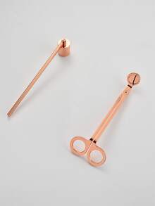 1pc Aromatherapy Candle Accessory Set Including Candle Wicks, Wick Trimmer, Wick Dipper, And Lighter - Rose Gold - View 4