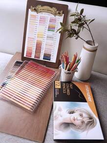 1set Mixed Color Colored Pencil Set, Soft Core Oil Based Pre-sharpened Pencils, Ideal For Beginners, Portrait And Skin Artists - Multicolor - View 1