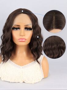 13*1*4 Lace Front Short Curly Synthetic Wig - Chocolate Brown - View 3