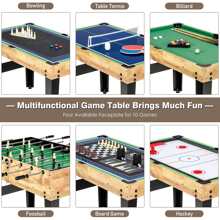 Costway 10-in-1 Combo Game Table Set, Multi Game Table for Home, Game Room - Black - View 3