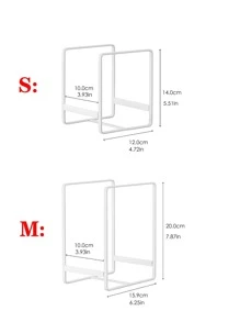 1pc Iron Plate Storage Rack, Minimalist White Plate Organizer Rack For Kitchen