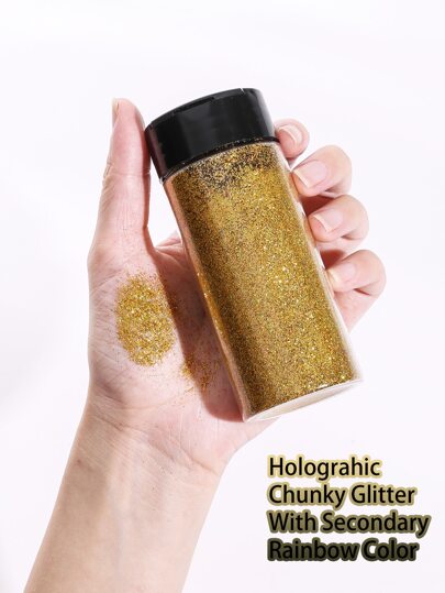 Glitter olografico ultra fine da 80 g/2,85 oz, polvere glitter in resina da 1/128", fiocchi di paillettes, polvere olografica per arte di unghie, glitter fai da te per manicure