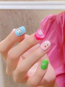 10 Mẹo vẽ móng tay vuông ngắn phong cách Y2K với thiết kế hình mắt hoạt hình, có thể tháo rời và tái sử dụng, bao gồm 1 keo thạch và 1 dũa móng tay Bấm vào dụng cụ làm móng - Nhiều màu - Xem 4